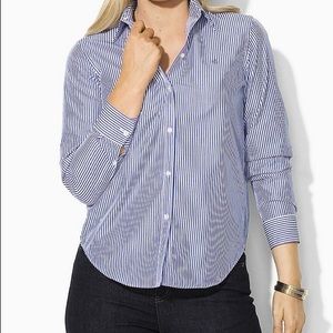 Ralph Lauren White and blue striped cotton shirt